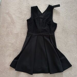 Dynamite Lace Flare Scuba Mini Dress